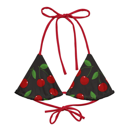 Luxe String Bikini Top - Cherry Love